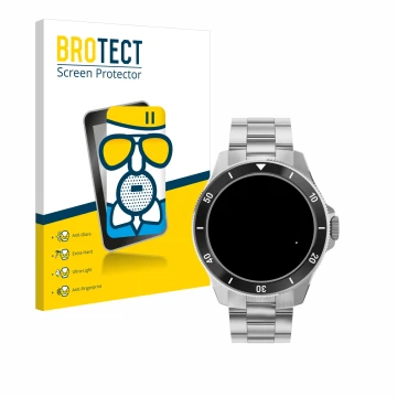 Parte frontal de un envase de producto con el logotipo de la marca BROTECT. Al lado se muestra el dispositivo Withings ScanWat