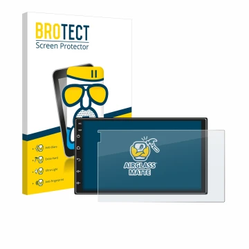 Parte frontal de un envase de producto con el logotipo de la marca BROTECT. Al lado se muestra el dispositivo Ankeway Car Radi