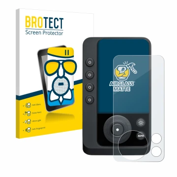Parte frontal de un envase de producto con el logotipo de la marca BROTECT. Al lado se muestra el dispositivo Profoto Connect 