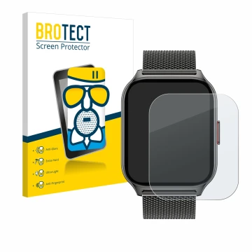 Parte frontal de un envase de producto con el logotipo de la marca BROTECT. Al lado se muestra el dispositivo Popglory P95 2