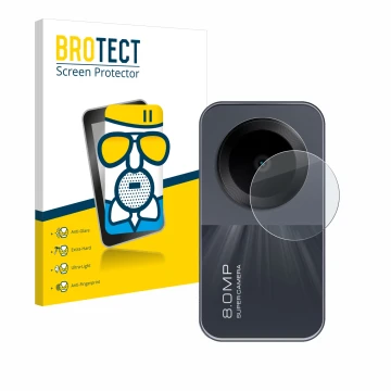 Parte frontal de un envase de producto con el logotipo de la marca BROTECT. Al lado se muestra el dispositivo Xiaomi Redmi Pad