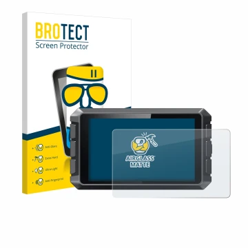 Parte frontal de un envase de producto con el logotipo de la marca BROTECT. Al lado se muestra el dispositivo Creality Sonic P