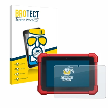 Parte frontal de un envase de producto con el logotipo de la marca BROTECT. Al lado se muestra el dispositivo Launch MOT IV (4