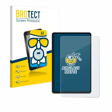 Parte frontal de un envase de producto con el logotipo de la marca BROTECT. Al lado se muestra el dispositivo Honor Pad 9 con 