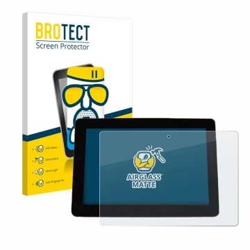 Parte frontal de un envase de producto con el logotipo de la marca BROTECT. Al lado se muestra el dispositivo Trimble XCN 1050