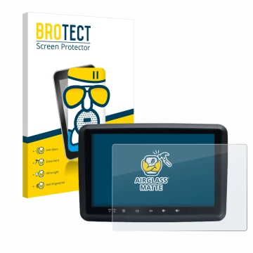 Parte frontal de un envase de producto con el logotipo de la marca BROTECT. Al lado se muestra el dispositivo Idmedia 8