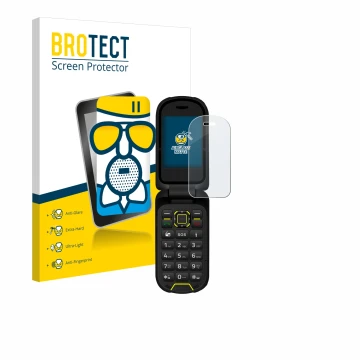 Parte frontal de un envase de producto con el logotipo de la marca BROTECT. Al lado se muestra el dispositivo Hammer Bow LTE c