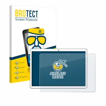 Parte frontal de un envase de producto con el logotipo de la marca BROTECT. Al lado se muestra el dispositivo niuniutab KT107 