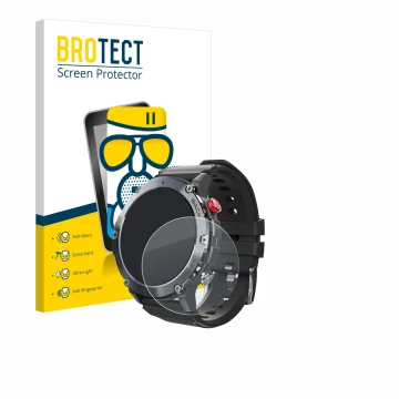 Parte frontal de un envase de producto con el logotipo de la marca BROTECT. Al lado se muestra el dispositivo Darmowade Smartw