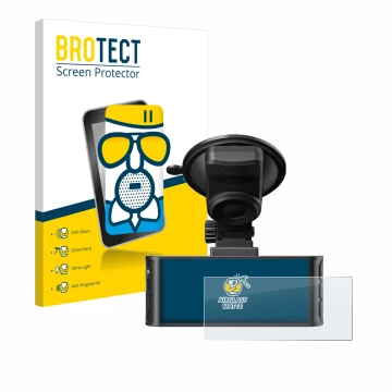 Parte frontal de un envase de producto con el logotipo de la marca BROTECT. Al lado se muestra el dispositivo Redtiger F7NS 4K