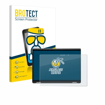 Parte frontal de un envase de producto con el logotipo de la marca BROTECT. Al lado se muestra el dispositivo Dell Latitude 74