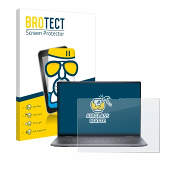 Parte frontal de un envase de producto con el logotipo de la marca BROTECT. Al lado se muestra el dispositivo Dell Latitude 94