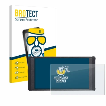 Parte frontal de un envase de producto con el logotipo de la marca BROTECT. Al lado se muestra el dispositivo Portkeys PT6 con