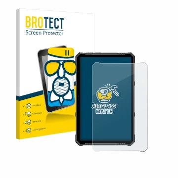 Parte frontal de un envase de producto con el logotipo de la marca BROTECT. Al lado se muestra el dispositivo Ulefone Armor Pa