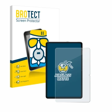 Parte frontal de un envase de producto con el logotipo de la marca BROTECT. Al lado se muestra el dispositivo Xiaomi Redmi Pad