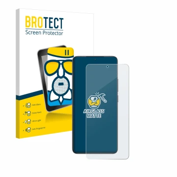 Parte frontal de un envase de producto con el logotipo de la marca BROTECT. Al lado se muestra el dispositivo Xiaomi Poco F6 P