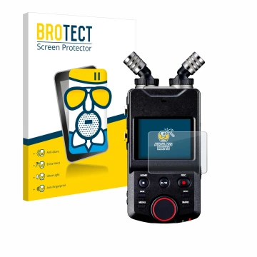 Parte frontal de un envase de producto con el logotipo de la marca BROTECT. Al lado se muestra el dispositivo Tascam Portacapt