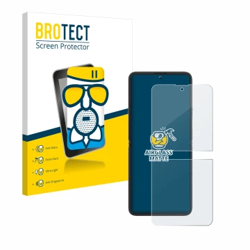 Parte frontal de un envase de producto con el logotipo de la marca BROTECT. Al lado se muestra el dispositivo Blackview Hero 1