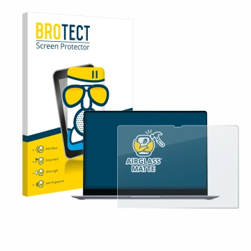 Parte frontal de un envase de producto con el logotipo de la marca BROTECT. Al lado se muestra el dispositivo Samsung Galaxy B