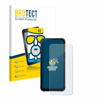 Parte frontal de un envase de producto con el logotipo de la marca BROTECT. Al lado se muestra el dispositivo Hammer Blade V c