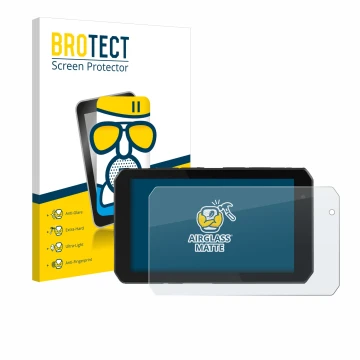 Parte frontal de un envase de producto con el logotipo de la marca BROTECT. Al lado se muestra el dispositivo Chigee AIO-5 Pla