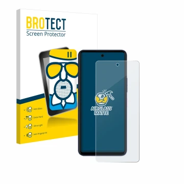 Parte frontal de un envase de producto con el logotipo de la marca BROTECT. Al lado se muestra el dispositivo Telekom T Phone 