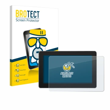 Parte frontal de un envase de producto con el logotipo de la marca BROTECT. Al lado se muestra el dispositivo SmallHD Indie 5 