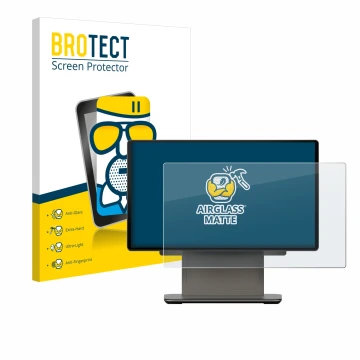 Parte frontal de un envase de producto con el logotipo de la marca BROTECT. Al lado se muestra el dispositivo Sunmi D3 PRO con