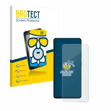 Parte frontal de un envase de producto con el logotipo de la marca BROTECT. Al lado se muestra el dispositivo ZTE Nubia Z60S P