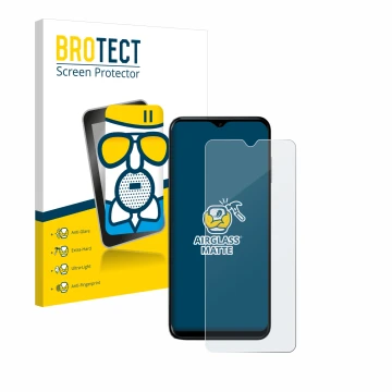 Parte frontal de un envase de producto con el logotipo de la marca BROTECT. Al lado se muestra el dispositivo Nokia G60 5G con