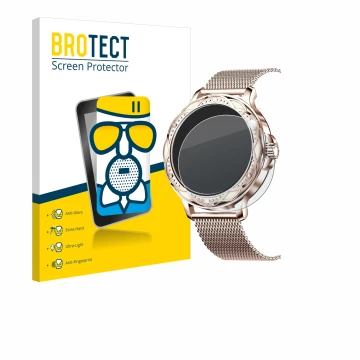 Parte frontal de un envase de producto con el logotipo de la marca BROTECT. Al lado se muestra el dispositivo Darmowade Smartw