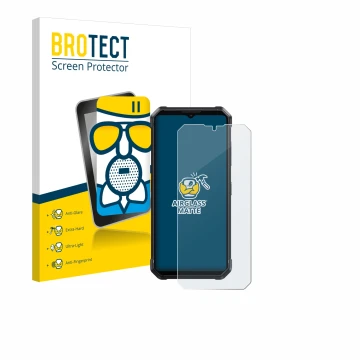 Parte frontal de un envase de producto con el logotipo de la marca BROTECT. Al lado se muestra el dispositivo Fossibot F106 Pr