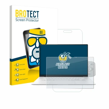 Parte frontal de un envase de producto con el logotipo de la marca BROTECT. Al lado se muestra el dispositivo ASUS ZenBook S 1