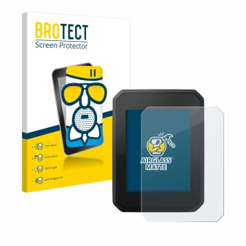 Parte frontal de un envase de producto con el logotipo de la marca BROTECT. Al lado se muestra el dispositivo FIT Display Comp