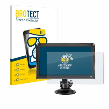 Parte frontal de un envase de producto con el logotipo de la marca BROTECT. Al lado se muestra el dispositivo Xgody X10 9