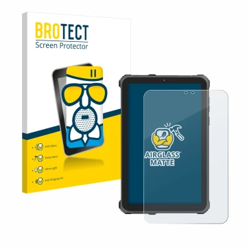 Parte frontal de un envase de producto con el logotipo de la marca BROTECT. Al lado se muestra el dispositivo Oukitel RT3 Pro 