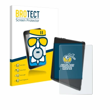 Parte frontal de un envase de producto con el logotipo de la marca BROTECT. Al lado se muestra el dispositivo Yestel T15 con s