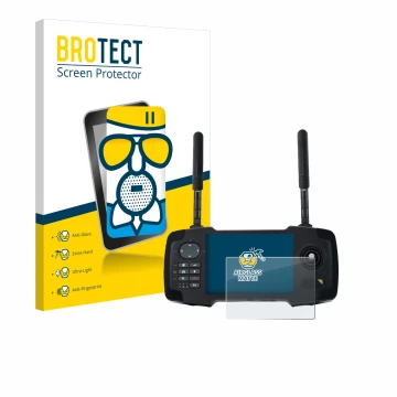 Parte frontal de un envase de producto con el logotipo de la marca BROTECT. Al lado se muestra el dispositivo Toslon XR500 con