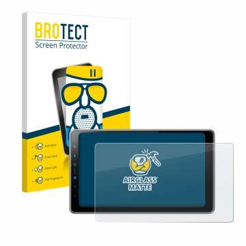 Parte frontal de un envase de producto con el logotipo de la marca BROTECT. Al lado se muestra el dispositivo Pioneer SPH-DA97