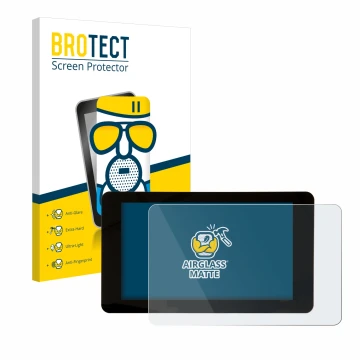 Parte frontal de un envase de producto con el logotipo de la marca BROTECT. Al lado se muestra el dispositivo Raspberry Pi Tou