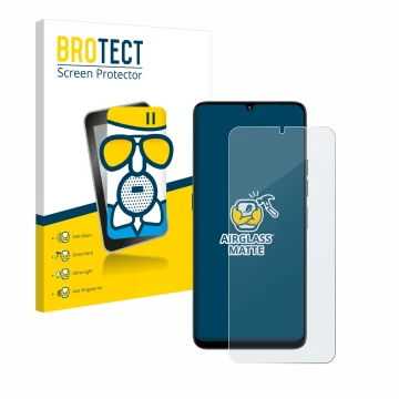 Parte frontal de un envase de producto con el logotipo de la marca BROTECT. Al lado se muestra el dispositivo Umidigi G9 5G co