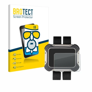 Parte frontal de un envase de producto con el logotipo de la marca BROTECT. Al lado se muestra el dispositivo Apeks DSX con su