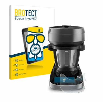 Parte frontal de un envase de producto con el logotipo de la marca BROTECT. Al lado se muestra el dispositivo Cecotec Mambo Vi