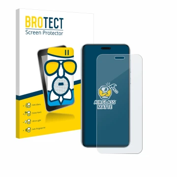 Parte frontal de un envase de producto con el logotipo de la marca BROTECT. Al lado se muestra el dispositivo Honor Magic 7 RS