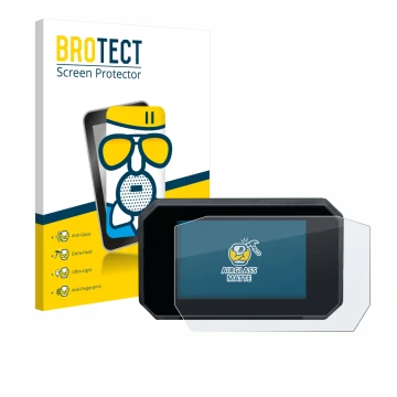 Parte frontal de un envase de producto con el logotipo de la marca BROTECT. Al lado se muestra el dispositivo Suzuki GSX-S1000