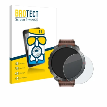 Parte frontal de un envase de producto con el logotipo de la marca BROTECT. Al lado se muestra el dispositivo Polar Grit X2 Pr