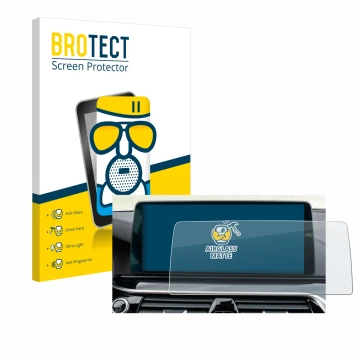 Parte frontal de un envase de producto con el logotipo de la marca BROTECT. Al lado se muestra el dispositivo BMW Facelift G31