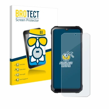 Parte frontal de un envase de producto con el logotipo de la marca BROTECT. Al lado se muestra el dispositivo Hotwav T7S con s