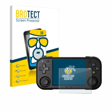 Parte frontal de un envase de producto con el logotipo de la marca BROTECT. Al lado se muestra el dispositivo Magicx Mini Zero