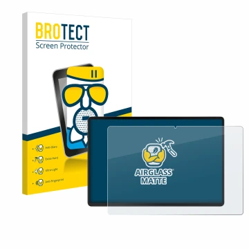 Parte frontal de un envase de producto con el logotipo de la marca BROTECT. Al lado se muestra el dispositivo Acer Iconia X12 